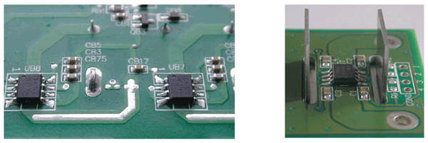 Figure 7: Shielded and unshielded current sensor for PCB applications.